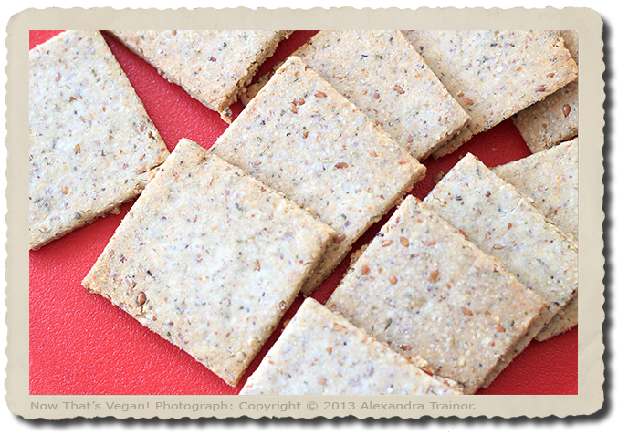 Vegan and gluten-free crackers.